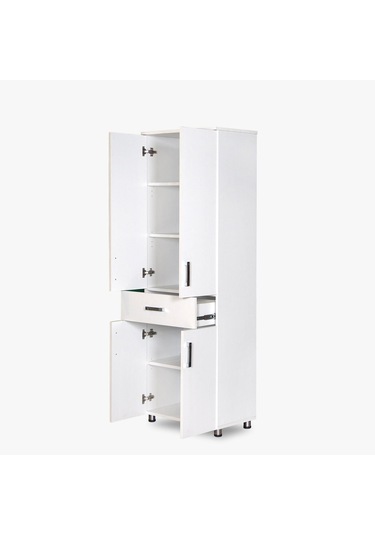 Çok Amaçlı Dolap Beyaz 180 CMHard Parlak Suntalem El Yapım Beyaz