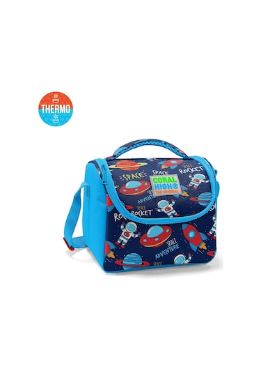Coral High Kids Lacivert Mavi Uzay Desenli Thermo Beslenme Çantası 11807