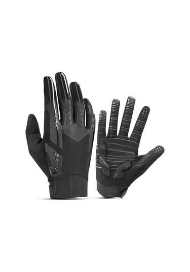 Rockbros S208bk Bir Çift Suya Dayanıklı Dokunmatik Ekran Şok Emici Tam Parmak Bisiklet Eldiveni