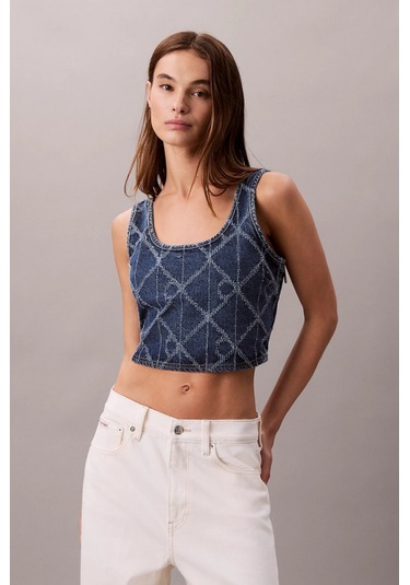 Calvin Klein Tamamı Baskılı Ck Atlantic Kadın Mavi Bluz Lv047d708g-yy2 Mavi