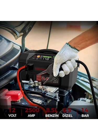 Lokithor Aw401 12v 2500amp Li-polimer Akıllı Akü Takviye + Pompa + Basınçlı Yıkama + Powerbank + Led Lamba