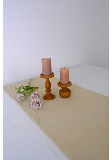 Yakacihome Bona Duck Keten Yıkanabilir Leke Tutmaz Sütlü Kahve Runner 40x140 Cm Krem