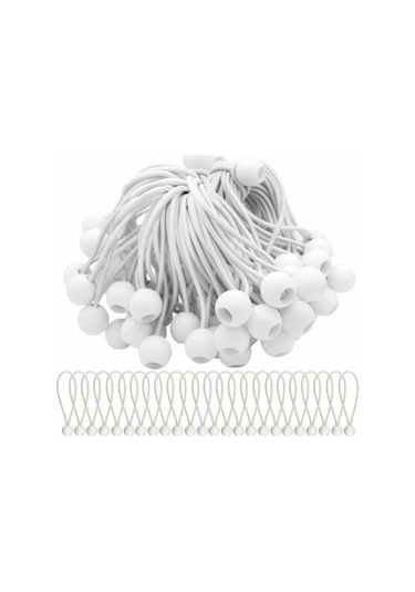 75 Adet Elastik Kordon Ve Top Sandow Seti - Çadır, Afiş Ve Brandaları Bağlamak İçin Mükemmel