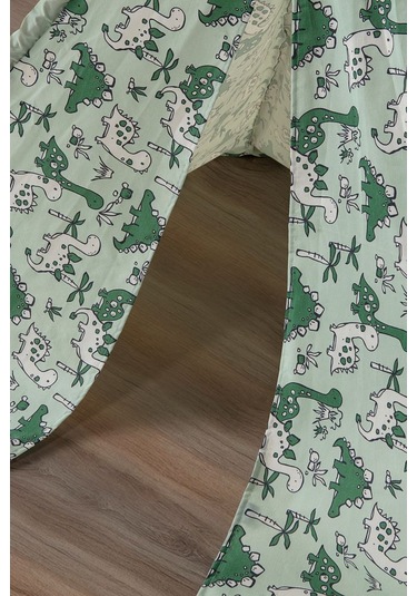 Çocuk Oyun Çadırı Ahşap Direkli Geniş Oyun Evi 150x150x200 Cm Yeşil