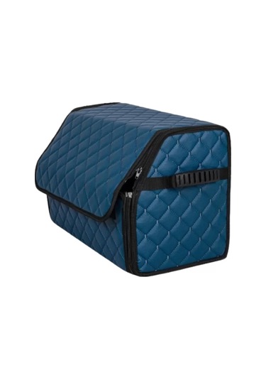 Oto Bagaj Organizeri Kapitone Deri Çanta Petrol Mavisi