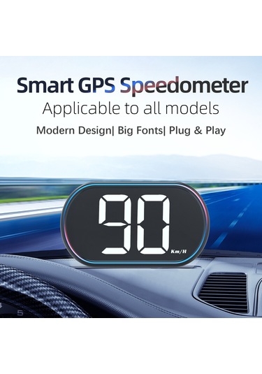Fosenze 3 İnç Beyaz Mph Gps Yüksek Çözünürlük Göz Üstü Görüntüleyici, Hız Gösterimi, Plug & Play, Abs Malzeme
