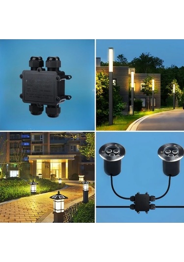 Fastbuy Tynoscco 4 Yollu M25 Açık Hava Konu Kutusu 4-8mm Kablo Bağlayıcı Siyah Dayanıklı Plastik