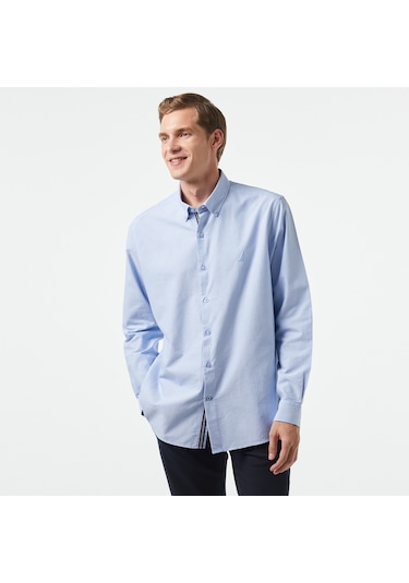 Nautıca Erkek Mavi Classıc Fıt Uzun Kollu Gömlek Düz W37310t Mavi
