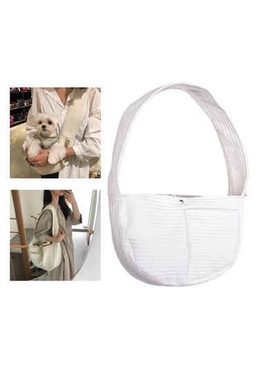 Homyl Taşınabilir Pet Seyahat Çantası Crossbody 9kg-beyaz