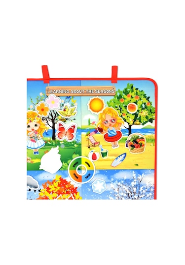 Tox İngilizce Mevsimleri Öğreniyorum Keçe Cırtlı Duvar Panosu . E