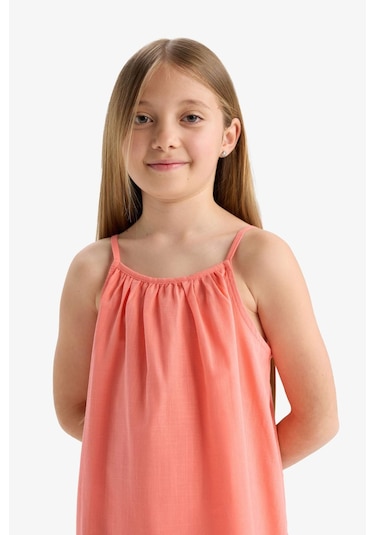 DeFacto Kız Çocuk A Kesim Pamuklu Askılı Yazlık Elbise E5808A825HSPN3