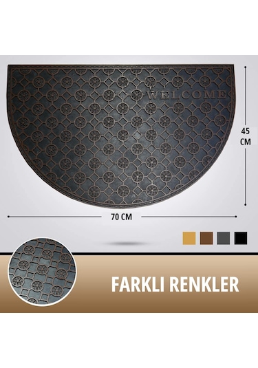 Kırmızı Welcome Yazılı Toz Ve Çamur Sıyırıcı Kauçuk Kapı Önü Pasp