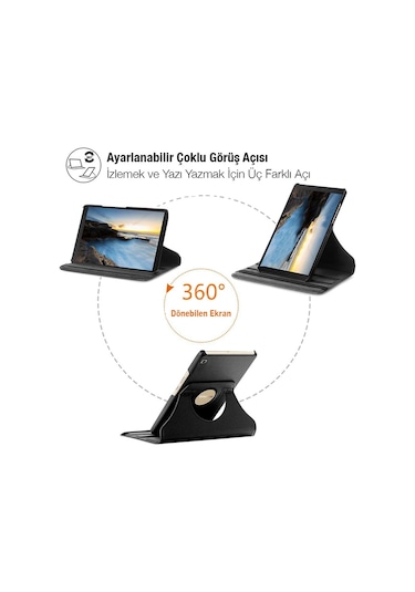 SM Galaxy Uyumlu Tab A 10.0 (P580-P585) 360 Derece Döner Standlı Kılıf