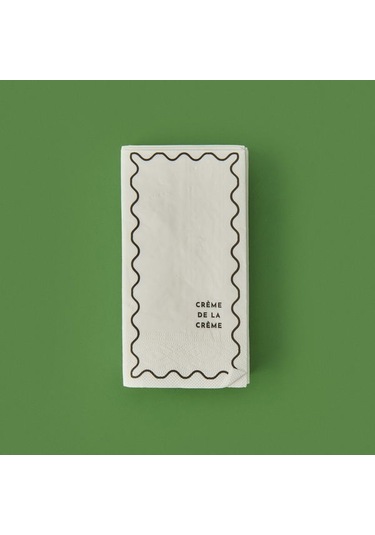 Evidea Kitchen 20'li Creme De La Creme Desen Peçete - Gri / Beyaz - 16x8 Cm