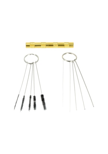 Gajeena Hava Fırçası Temizleme Seti - 5 Adet İğne + 5 Adet Fırça, Paslanmaz Çelik, Boyama Aletleri Bakımı