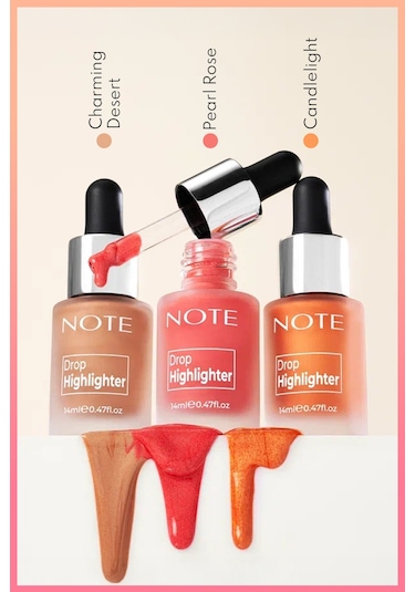 Note Cosmetique Drop Highlighter Işıltılı Likit Aydınlatıcı - 03 Candlelight