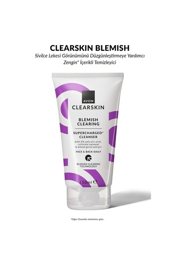 Avon Clearskin Supercharged Lekeler İçin Yüz Temizleyici 3 x 150 ML