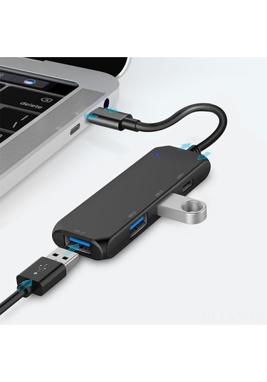 Xiyyadms Type-c Hatt Çevirici: 3 Usb 2.0 + 1 Veri/dc Birleşik Usb-c Port, Hızlı Hub, Usb Bölücü