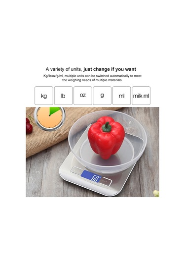 Sones Paslanmaz Çelik Küçük Gıda Elektronik Terazisi Mutfak Taşınabilir Fırın Elektronik Terazisi, Renk: 10kg/1g