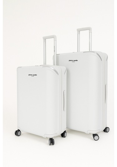 Pierre Cardin Büyük Ve Orta Boy 2'li Set %100 Polipropilen Valiz Beyaz 04pc7090 Beyaz