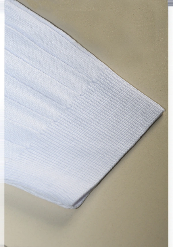 Deepsea Erkek Beyaz Slim Fit Polo Yaka Triko Kazak - Yumuşak Dokulu Esnek Ve Şık Görünüm 2605305 Beyaz