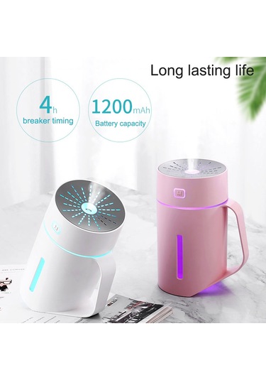 Padalink 420ml Usb Ev Ofis Nemlendirici, Led Işık, Hava Temizleyici Sprey, Pembe, Pil Yok