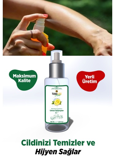 Tubalife 80 Derece Mentollü Limon Kolonyası 100 ML