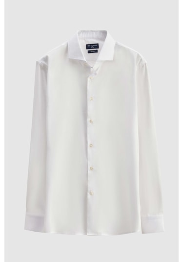 Ds Damat Slim Fit Beyaz Armürlü Gömlek 3hf02ıg141851 Beyaz