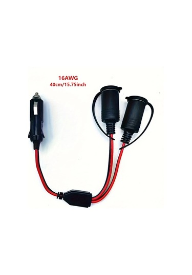 Dashanshop 1 Adet 15a Sigortalı 16awg Uzatma Kablolu 10ft Çift Çıkışlı Araç Çakmaklık Adaptörü 12v 24v Gps Dash Cam