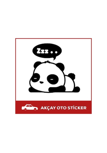 Uyuyan Panda Sticker Panda Araç Sticker Oto Sticker