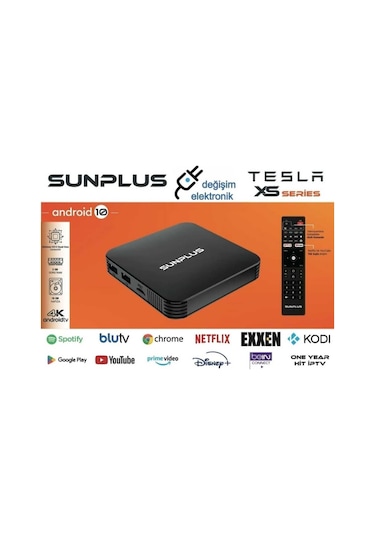 Sunplus Tesla XS Serisi Android TV Box 16 GB Hafıza Android 12 TV Box