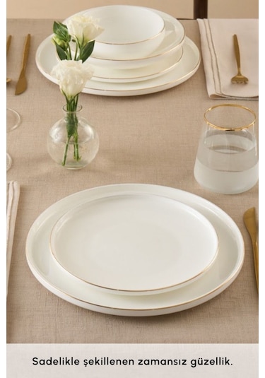 Karaca  Fine Bone Belinda 24 Parça 6 Kişilik Yemek Takımı