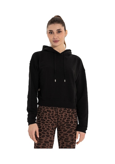 Inguz Kapüşonlu Organik Pamuk Hoodie Siyah