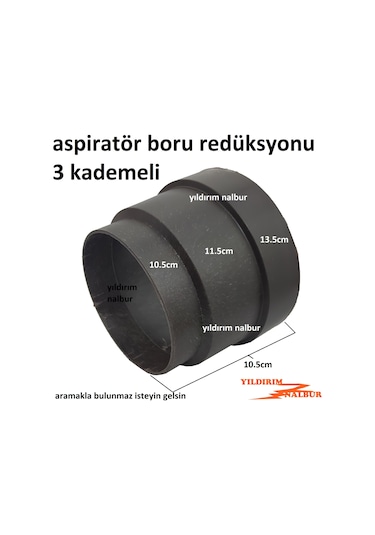 Aspiratör Borusu Rediksyonu Davlumbaz Borusu Düşürücü 3 Kademeli