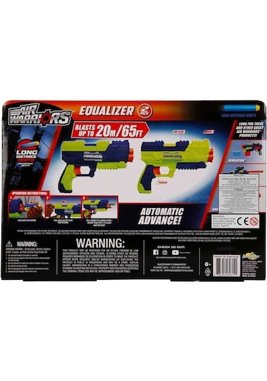 1062615 Air Warriors Equalizer 10 Mermili 2 Li Sünger Dart Atan Silah 21 Cm