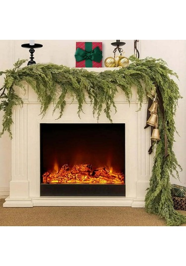 Gajeena Noel Güllemeği 175cm Yeşil Yapay Çam Dalı, Kamin Dekorasyonu, Kışlık Noel Asısı