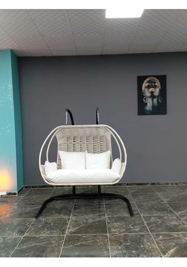Istanbul Mob Luminea Home Çift Kişilik, Ip Örgü, Bahçe, Balkon, Ev Salıncağı, Krem Minderler Dahil Istanbul Mob Luminea Home Çift Kişilik, Ip Örgü, Bahçe, Balkon, Ev Salıncağı, Krem Minderler Dahil