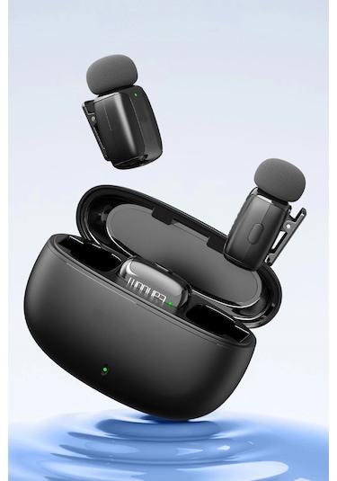 Plentiful Profesyonel Kablosuz Yaka Mikrofonu İphone 15/16 Uyumlu 2 Mikrofonlu Type-c 1072