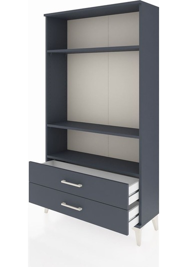 Arges Dolap 3 Raflı 2 Çekmeceli 88x30x163 Antrasit-antrasit Antrasit