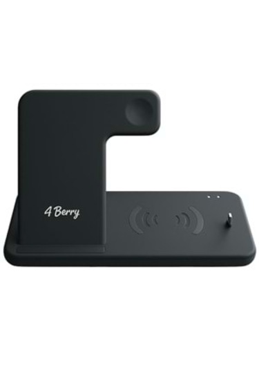 Abk-q20s Siyah 4-in-1 Kablosuz Şarj Standı Telefon, Saat, Kulak