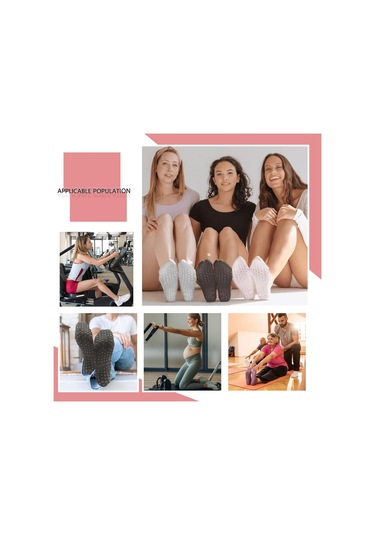 Gajeena Gri Pamuklu Fitness Pilates Çorapları - Silikon Anti Kayma, Ter Emici, İç Mekan Sporu İçin Açık Gri
