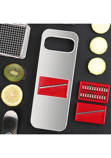 Cbtx C321 Çok Fonksiyonlu Ev Mutfak Paslanmaz Çelik Sebze Kesici Patates Rende Gümüş