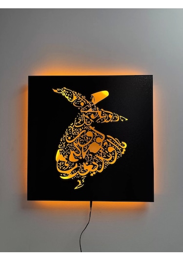 Mevlana Led Işıklı Tablo