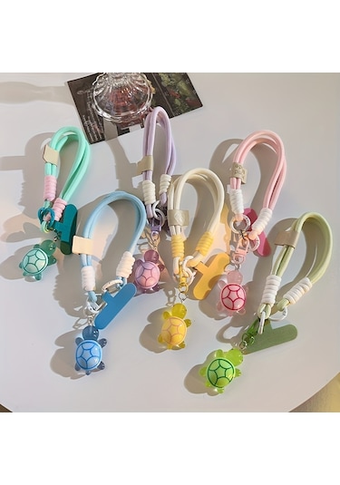 Ayarlanabilir Kaplumbağa Charm Cep Telefonu Kordonu Pembe