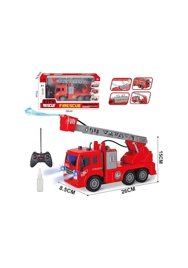 1:18 Işıklı Usb Şarjlı Uzaktan Kumandalı 5 Fonksiyonlu Oyuncak İtfaiye