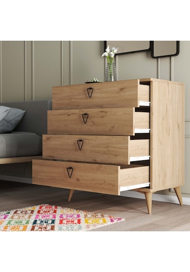 3612 Versace 4 Çekmeceli Ayaklı Şifonyer Sepet