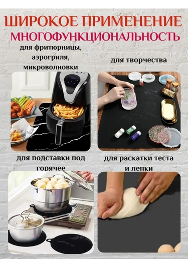 İndüksiyon Ocak Matı 22 Cm 2 Adet 421699482 Siyah