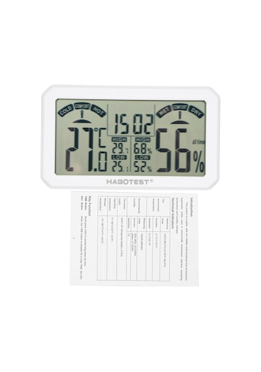 Habotest Ht683 Dijital Higrometre Ve Termometre Kapalı Beyaz