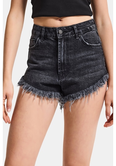 Itsbasic Kadın Koyu Füme 2s6-1 Mini Boy Denim Şort