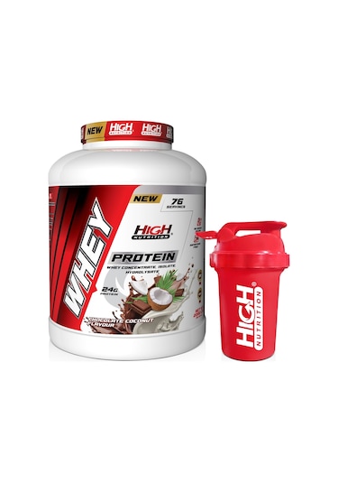 Whey Protein 2280 Gr Çikolata Hindistan Cevizi Aromalı Protein Tozu 24 Gram Protein 76 Servis Shaker Hediye